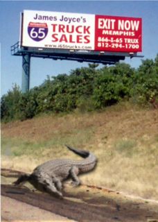 A billboard for James Joyce Truck Sales